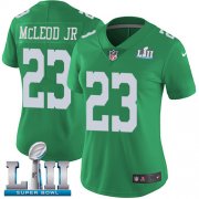 Wholesale Cheap Nike Eagles #23 Rodney McLeod Jr Green Super Bowl LII Women's Stitched NFL Limited Rush Jersey