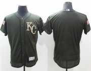 Wholesale Cheap Royals Blank Green Flexbase Authentic Collection Salute to Service Stitched MLB Jersey
