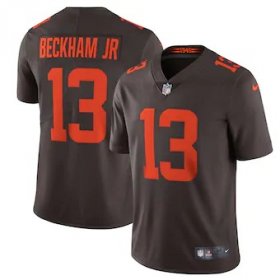 Wholesale Cheap Cleveland Browns #13 Odell Beckham Jr. Men\'s Nike Brown Alternate 2020 Vapor Limited Jersey