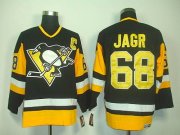 Wholesale Cheap Penguins #68 Jaromir Jagr Black CCM Throwback Stitched NHL Jersey