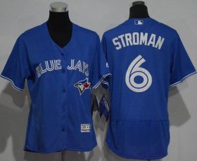 Wholesale Cheap Blue Jays #6 Marcus Stroman Blue Flexbase Authentic Women\'s Stitched MLB Jersey