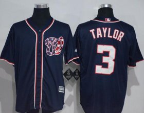 Wholesale Cheap Nationals #3 Michael Taylor Navy Blue New Cool Base Stitched MLB Jersey