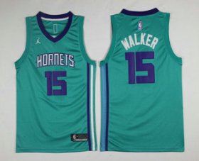 Wholesale Cheap Men\'s New Orleans Pelicans #15 Kemba Walker Green 2017-2018 Jordan Swingman Stitched NBA Jersey