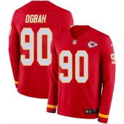 Wholesale Cheap Nike Chiefs #90 Emmanuel Ogbah Red Team Color Men's Stitched NFL Limited Therma Long Sleeve Jersey
