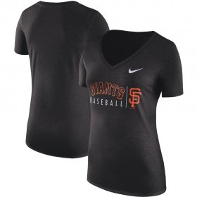 Wholesale Cheap San Francisco Giants Nike Women\'s Tri-Blend Practice T-Shirt Black
