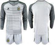 Wholesale Cheap Argentina Blank Grey Long Sleeves Goalkeeper Soccer Country Jersey