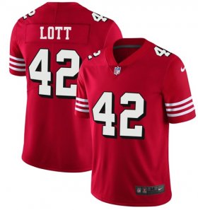 Wholesale Cheap Nike 49ers #42 Ronnie Lott Red Team Color Men\'s Stitched NFL Vapor Untouchable Limited II Jersey