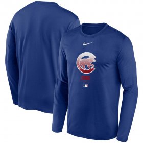 Wholesale Cheap Men\'s Chicago Cubs Nike Royal Authentic Collection Legend Performance Long Sleeve T-Shirt