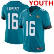 Wholesale Cheap Youth Jacksonville Jaguars #16 Trevor Lawrence 2021 Teal Vapor Untouchable Limited Stitched Jersey