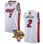 Wholesale Cheap Men's Miami Heat #2 Gabe Vincent White 2023 Finals Association Edition With NO.6 Patch Stitched Basketball Jersey