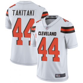 Wholesale Cheap Nike Browns #44 Sione Takitaki White Men\'s Stitched NFL Vapor Untouchable Limited Jersey