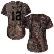 Wholesale Cheap Royals #12 Jorge Soler Camo Realtree Collection Cool Base Women's Stitched MLB Jersey