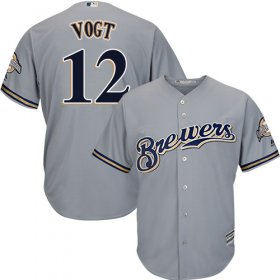 Wholesale Cheap Brewers #12 Stephen Vogt Grey Cool Base Stitched Youth MLB Jersey