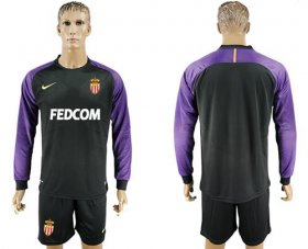 Wholesale Cheap Monaco Blank Black Goalkeeper Long Sleeves Soccer Club Jersey
