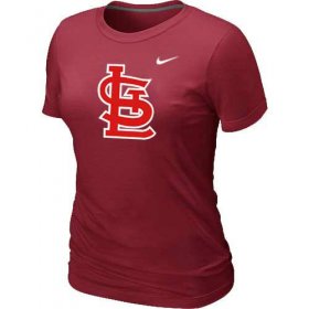 Wholesale Cheap Women\'s St.Louis Cardinals Heathered Nike Red Blended T-Shirt
