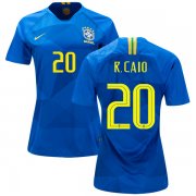 Wholesale Cheap Women's Brazil #20 R.Caio Away Soccer Country Jersey