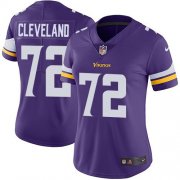 Wholesale Cheap Nike Vikings #72 Ezra Cleveland Purple Team Color Women's Stitched NFL Vapor Untouchable Limited Jersey