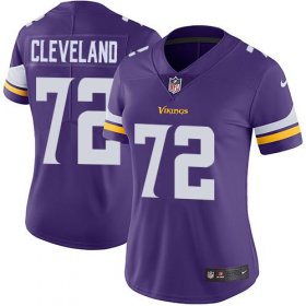 Wholesale Cheap Nike Vikings #72 Ezra Cleveland Purple Team Color Women\'s Stitched NFL Vapor Untouchable Limited Jersey