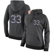 Wholesale Cheap NFL Women's Nike New York Jets #33 Jamal Adams Stitched Black Anthracite Salute to Service Player Performance Hoodie