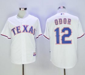 Wholesale Cheap Rangers #12 Rougned Odor White Cool Base Stitched MLB Jersey