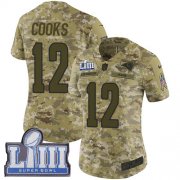 Wholesale Cheap Nike Rams #12 Brandin Cooks Camo Super Bowl LIII Bound Women's Stitched NFL Limited 2018 Salute to Service Jersey