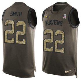Wholesale Cheap Nike Ravens #22 Jimmy Smith Green Men\'s Stitched NFL Limited Salute To Service Tank Top Jersey