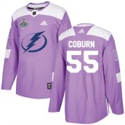 Cheap Adidas Lightning #55 Braydon Coburn Purple Authentic Fights Cancer Youth 2020 Stanley Cup Champions Stitched NHL Jersey