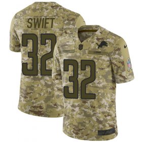Wholesale Cheap Nike Lions #32 D\'Andre Swift Camo Youth Stitched NFL Limited 2018 Salute To Service Jersey