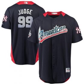 Wholesale Cheap Yankees #99 Aaron Judge Navy Blue 2018 All-Star American League Stitched MLB Jersey