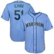 Wholesale Cheap Seattle Mariners #51 Ichiro Suzuki Majestic Official Cool Base Player Jersey Blue