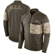 Wholesale Cheap Men's Chicago Bears Nike Olive Salute to Service Sideline Hybrid Half-Zip Pullover Jacket
