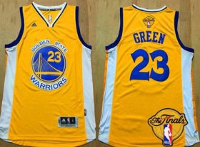 Wholesale Cheap Men\'s Golden State Warriors #23 Draymond Green Yellow 2016 The NBA Finals Patch Jersey