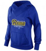 Wholesale Cheap Women's Los Angeles Rams Big & Tall Critical Victory Pullover Hoodie Blue