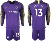 Wholesale Cheap Chelsea #13 Caballero Purple Goalkeeper Long Sleeves Soccer Club Jersey
