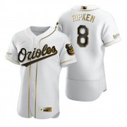 Wholesale Cheap Baltimore Orioles #8 Cal Ripken Jr White Nike Men's Authentic Golden Edition MLB Jersey