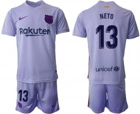 Wholesale Cheap Men 2021-2022 Club Barcelona away purple 13 Soccer Jersey