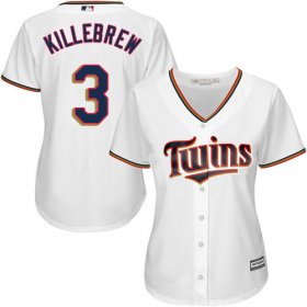 Wholesale Cheap Twins #3 Harmon Killebrew White Home Women\'s Stitched MLB Jersey