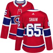 Wholesale Cheap Adidas Canadiens #65 Andrew Shaw Red Home Authentic Women's Stitched NHL Jersey