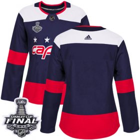 Wholesale Cheap Adidas Capitals Blank Navy Authentic 2018 Stadium Series Stanley Cup Final Champions Women\'s Stitched NHL Jersey