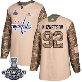Wholesale Cheap Adidas Capitals #92 Evgeny Kuznetsov Camo Authentic 2017 Veterans Day Stanley Cup Final Champions Stitched Youth NHL Jersey
