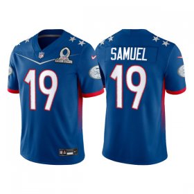 Wholesale Cheap Men\'s San Francisco 49ers #19 Deebo Samuel 2022 Royal NFC Pro Bowl Stitched Jersey