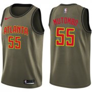 Wholesale Cheap Nike Atlanta Hawks #55 Dikembe Mutombo Green Salute to Service NBA Swingman Jersey