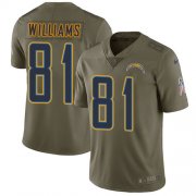 Wholesale Cheap Nike Chargers #81 Mike Williams Olive Men's Stitched NFL Limited 2017 Salute to Service Jersey