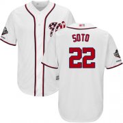 Wholesale Cheap Nationals #22 Juan Soto White New Cool Base 2019 World Series Champions Stitched MLB Jersey