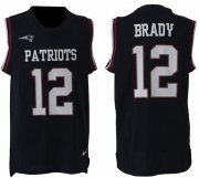 Wholesale Cheap Nike Patriots #12 Tom Brady Navy Blue Team Color Men's Stitched NFL Limited Tank Top Jersey