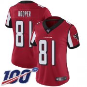 Wholesale Cheap Nike Falcons #81 Austin Hooper Red Team Color Women's Stitched NFL 100th Season Vapor Limited Jersey