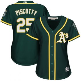 Wholesale Cheap Athletics #25 Stephen Piscotty Green Alternate Women\'s Stitched MLB Jersey