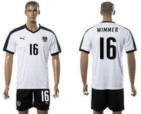 Wholesale Cheap Austria #16 Wimmer White Away Soccer Country Jersey