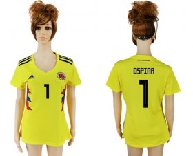 Wholesale Cheap Women\'s Colombia #1 Ospina Home Soccer Country Jersey
