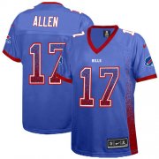 Wholesale Cheap Nike Bills #17 Josh Allen Royal Blue Team Color Women's Stitched NFL Elite Drift Fashion Jersey